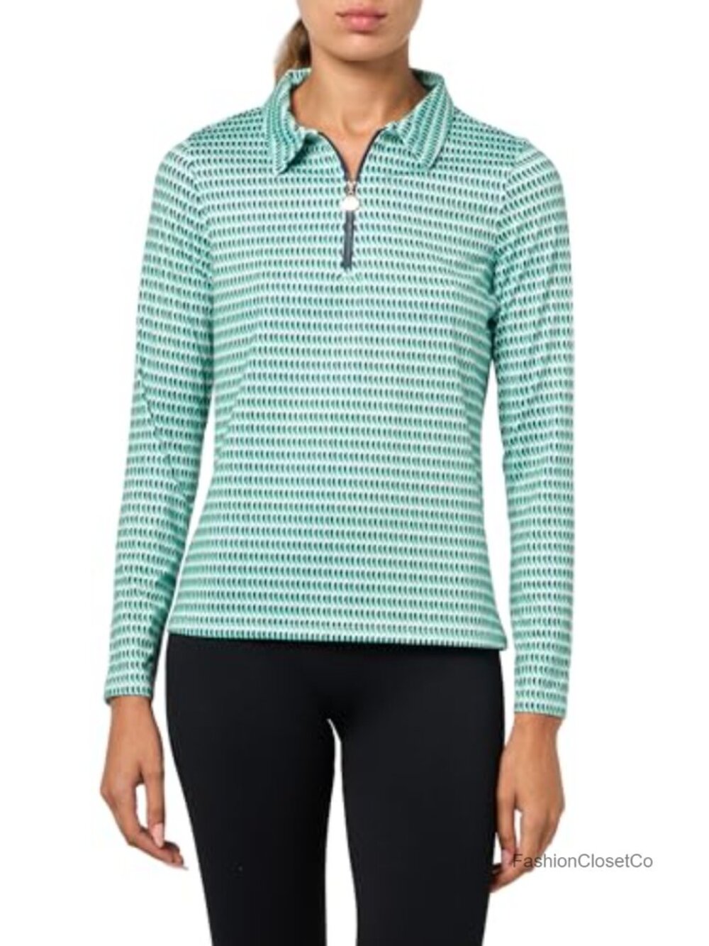 Women's Long Sleeve 1/4 Zip Polo UPF 50+ Performance Stretch Quick Dry